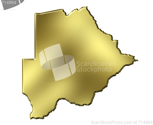 Image of Botswana 3d Golden Map