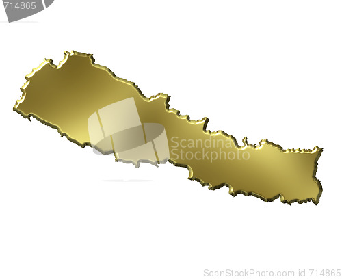 Image of Nepal 3d Golden Map