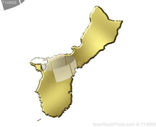 Image of Guam 3d Golden Map