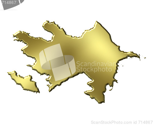 Image of Azerbaijan 3d Golden Map