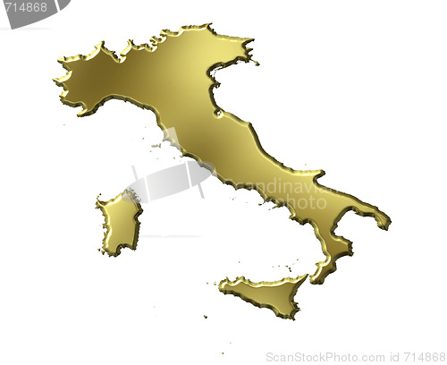 Image of Italy 3d Golden Map