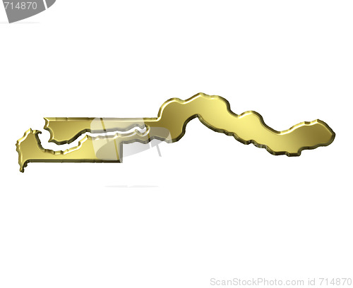 Image of Gambia 3d Golden Map