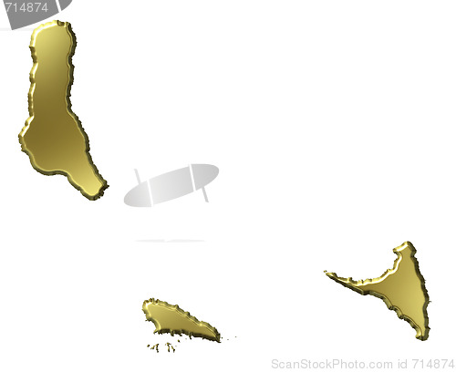 Image of Comoros 3d Golden Map