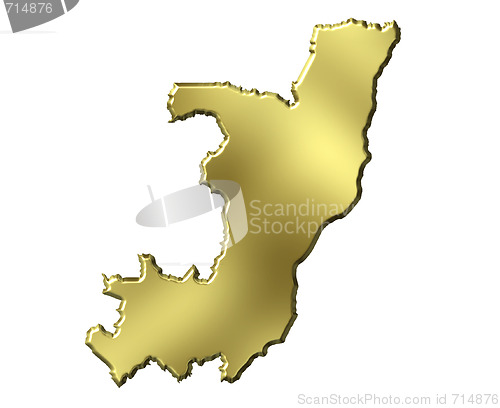 Image of Congo Republic of 3d Golden Map