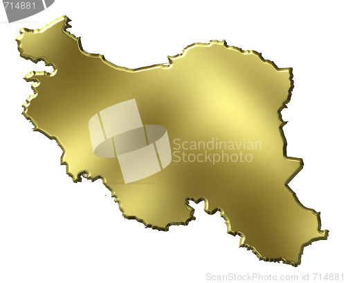 Image of Iran 3d Golden Map