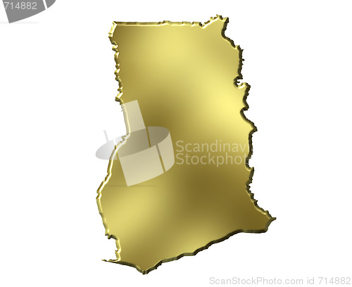 Image of Ghana 3d Golden Map