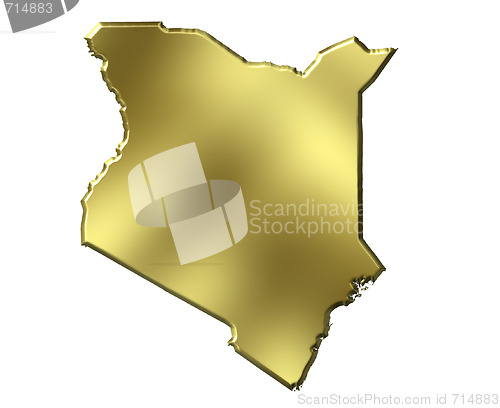 Image of Kenya 3d Golden Map