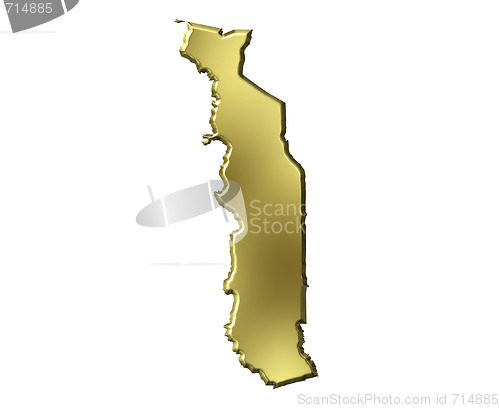 Image of Togo 3d Golden Map