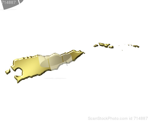 Image of East Timor 3d Golden Map