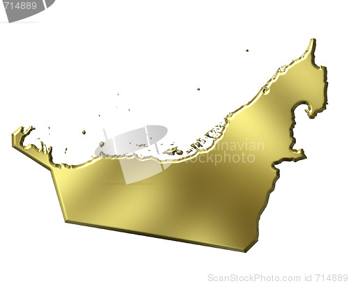 Image of United Arab Emirates 3d Golden Map