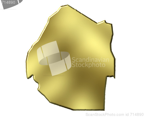 Image of Swaziland 3d Golden Map