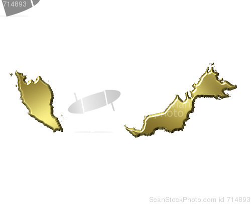 Image of Malaysia 3d Golden Map