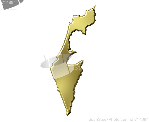 Image of Israel 3d Golden Map