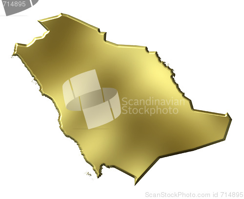 Image of Saudi Arabia 3d Golden Map