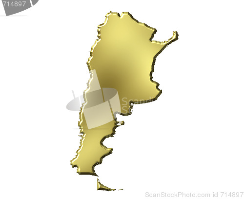 Image of Argentina 3d Golden Map