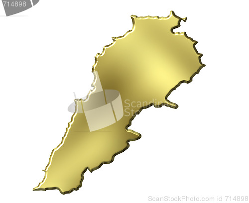 Image of Lebanon 3d Golden Map