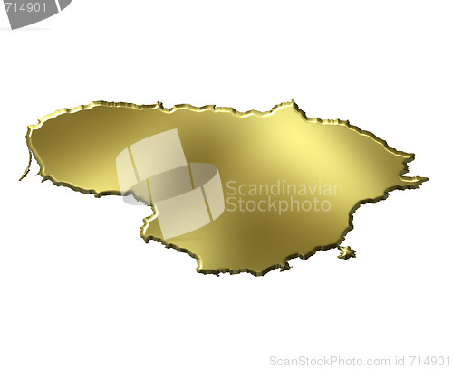 Image of Lithuania 3d Golden Map