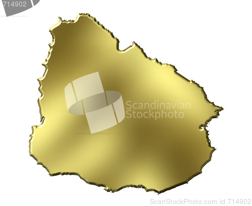 Image of Uruguay 3d Golden Map