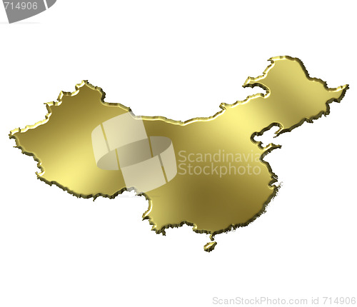 Image of China 3d Golden Map