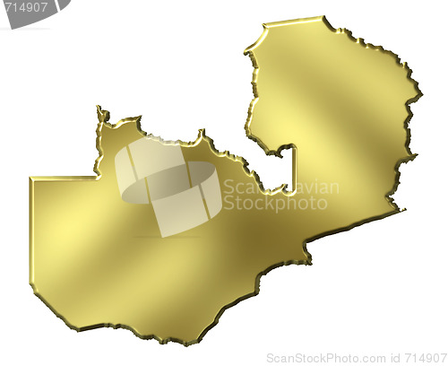 Image of Zambia 3d Golden Map