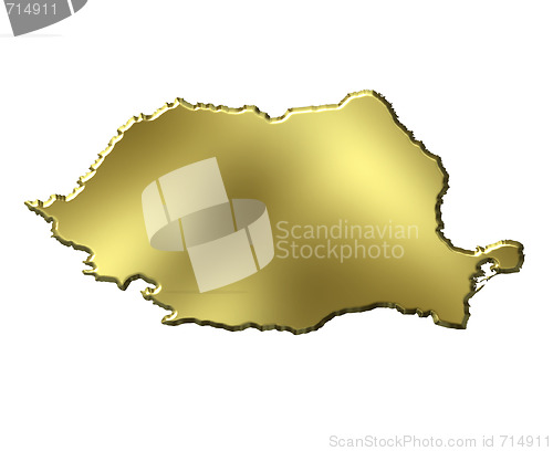 Image of Romania 3d Golden Map