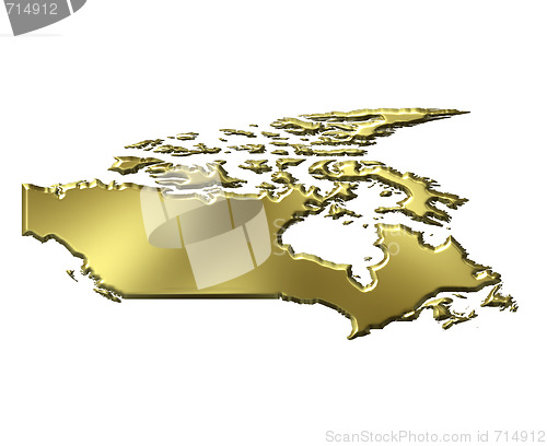 Image of Canada 3d Golden Map