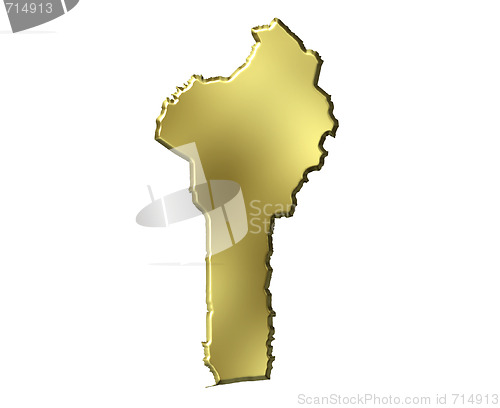Image of Benin 3d Golden Map