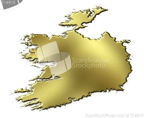 Image of Ireland 3d Golden Map