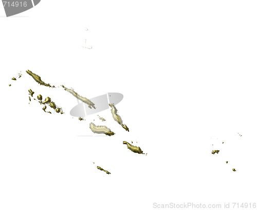 Image of Solomon Islands 3d golden map