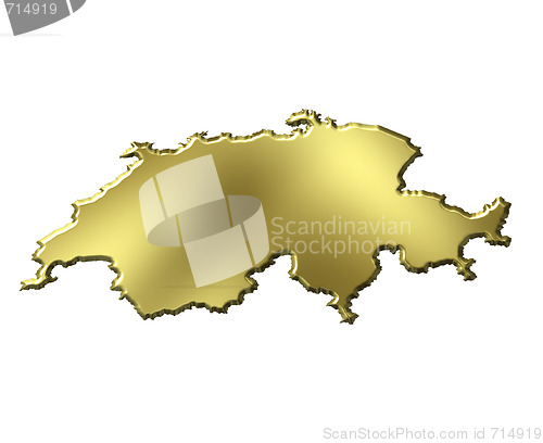 Image of Switzerland 3d Golden Map