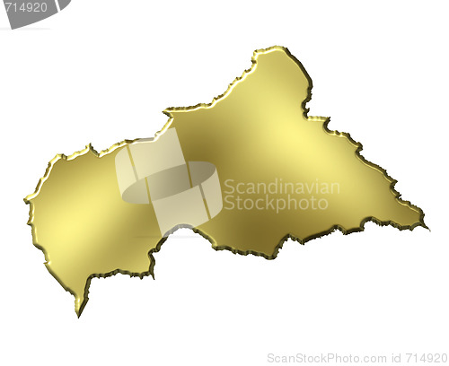 Image of Central African Republic 3d Golden Map