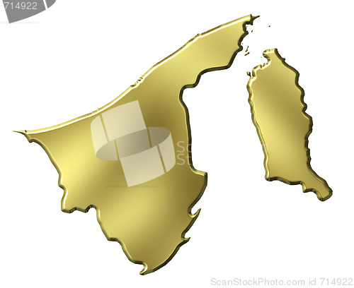 Image of Brunei 3d Golden Map