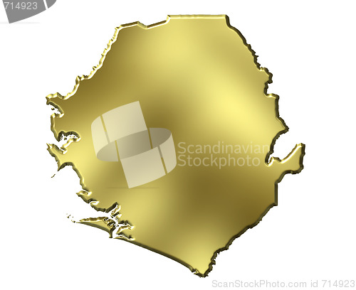 Image of Sierra Leone 3d Golden Map