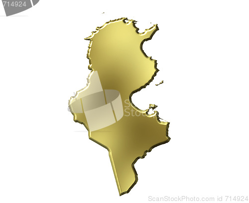 Image of Tunisia 3d Golden Map