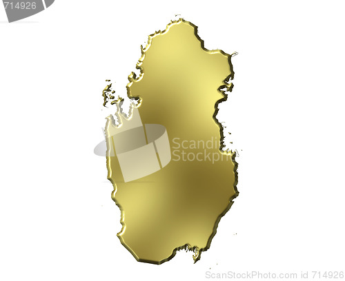 Image of Qatar 3d Golden Map