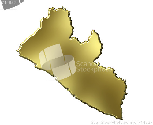 Image of Liberia 3d Golden Map