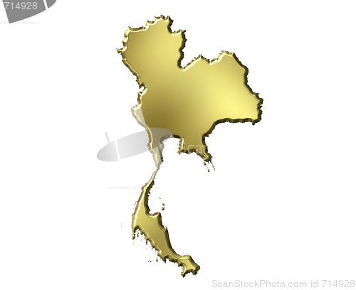 Image of Thailand 3d Golden Map