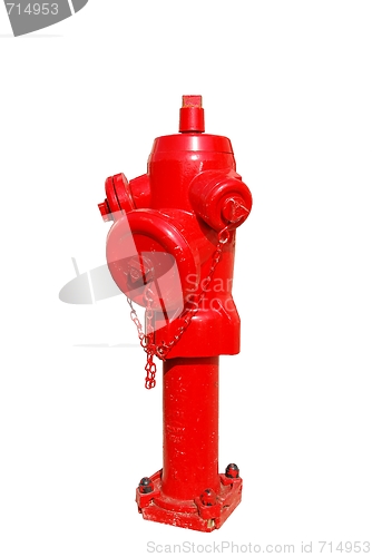 Image of Red fire hydrant isolated on a white background