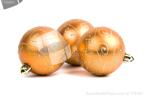 Image of three golden christmas balls