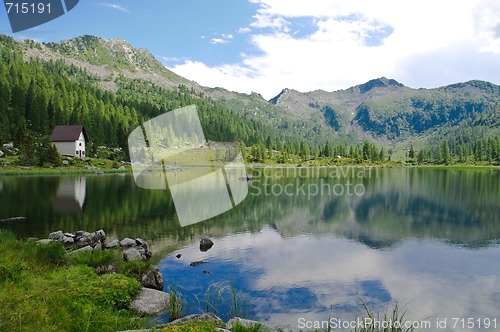Image of Lake scenery in the Italian Alps