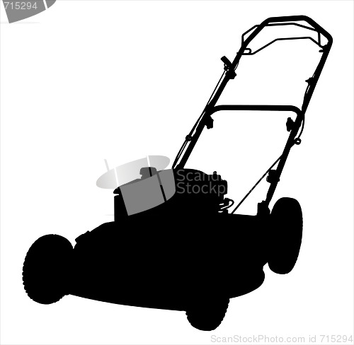 Image of Lawnmower Silhouette Illustration