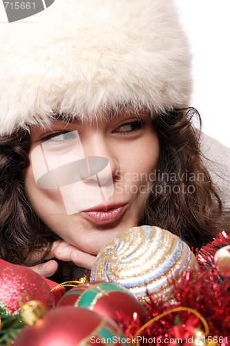 Image of A model with christmas decorations