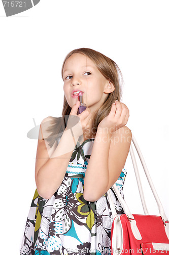Image of Photo of a girl with lipstick