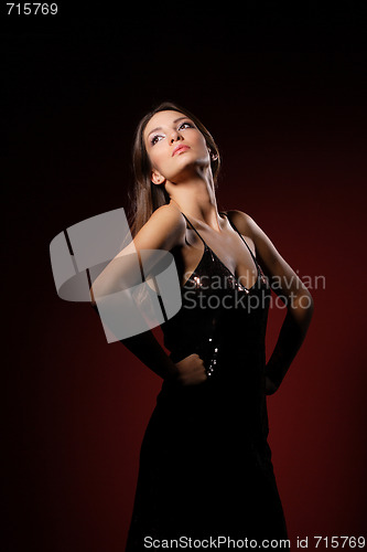 Image of sexy women red background