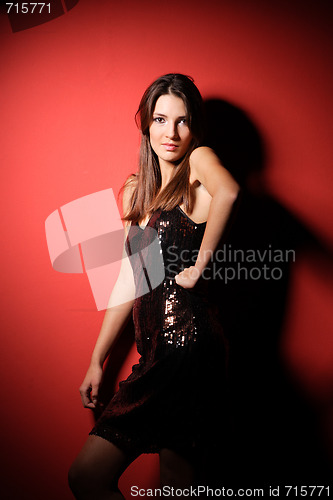 Image of sexy women red background
