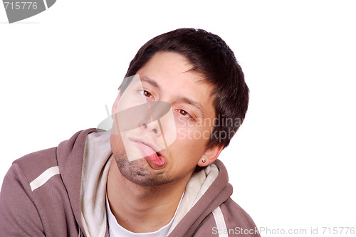 Image of happy young casual man portrait