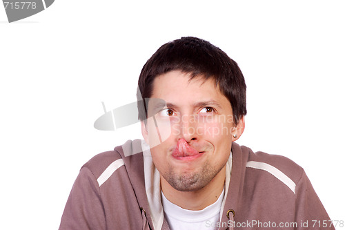 Image of happy young casual man portrait