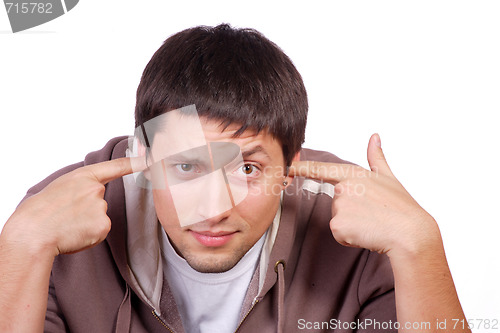 Image of happy young casual man portrait