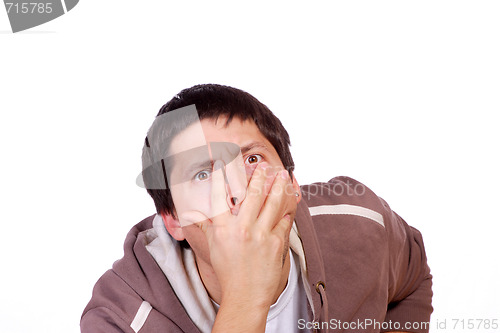 Image of happy young casual man portrait