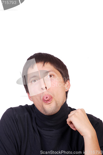 Image of happy young casual man portrait